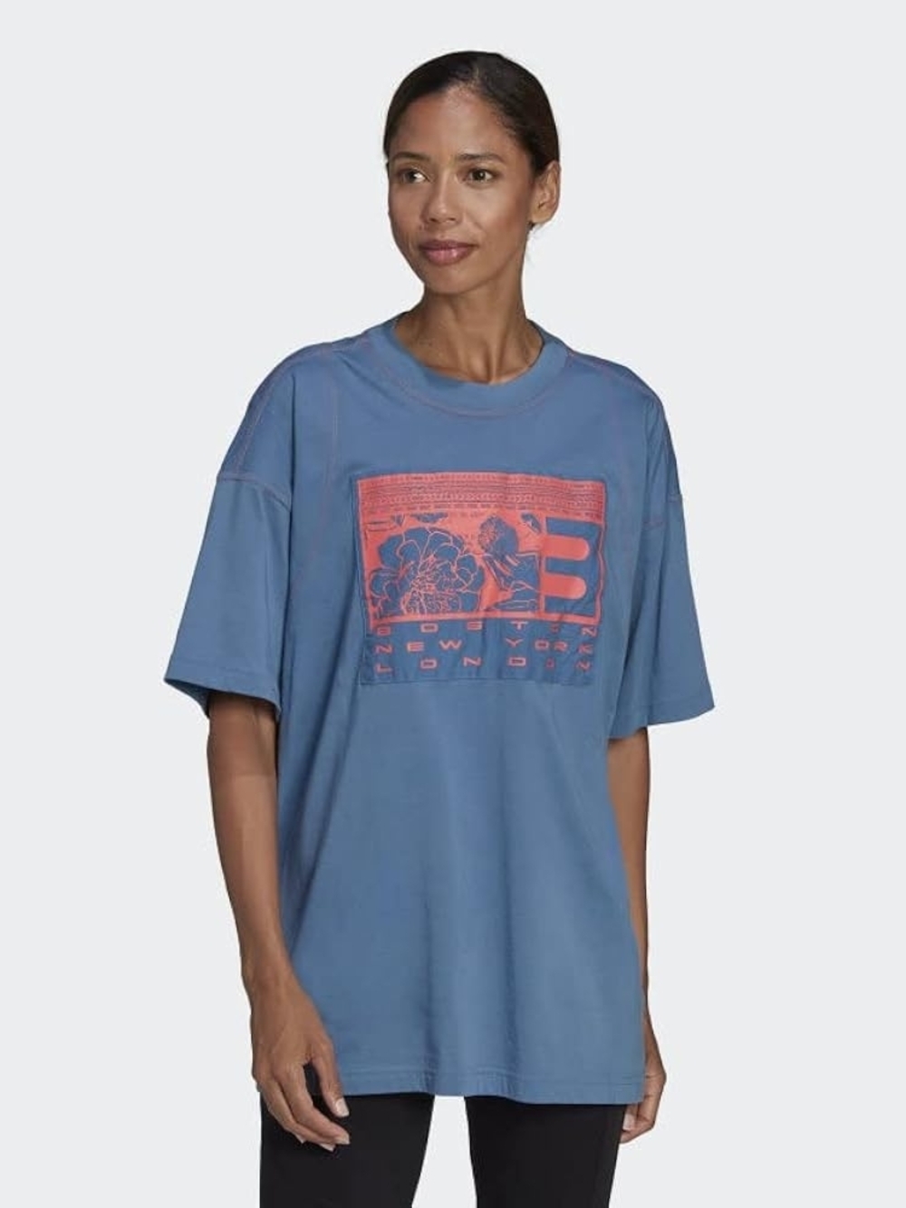 Addidas Blue Graphic Short-Sleeve T-Shirt